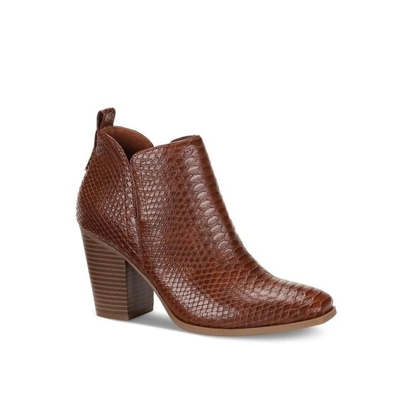 Sun + Stone Shoes - Sun Stone Womens 7 M Walnut Textured Pollyy Faux Leather Ankle Booties NIB HX8